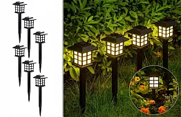 Lampy ogrodowe solarne – Latarenki - zestaw 6 sztuk