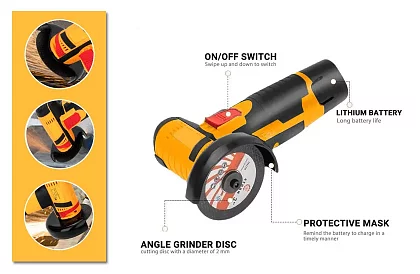 Akumulatorowa mini szlifierka kątowa HAYAMI – 1023 – walizka + 2 baterie