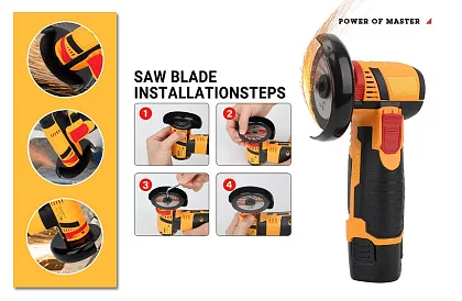 Akumulatorowa mini szlifierka kątowa HAYAMI – 1023 – walizka + 2 baterie