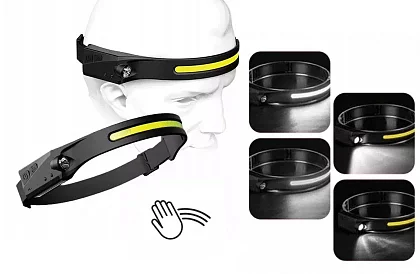 Uniwersalna, ładowalna latarka czołowa COB LED HeadLamp – 2 sztuki