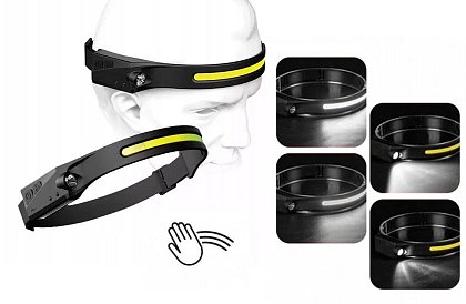 Uniwersalna, ładowalna latarka czołowa COB LED HeadLamp – 2 sztuki