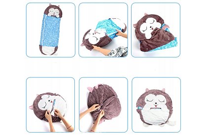 Śpiwór dla dzieci 3w1 w wzorach zwierzątek