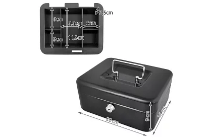 Metalowy pojemnik na gotówkę