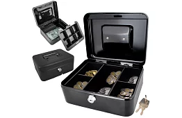 Metalowy pojemnik na gotówkę