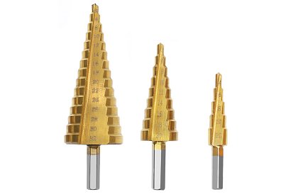 Zestaw wierteł stożkowych do blachy - 3szt