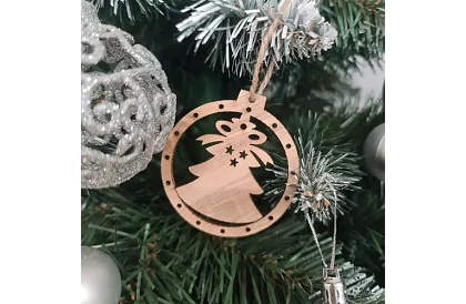 Drewniane ozdoby świąteczne – zestaw 10 sztuk z sznurkiem