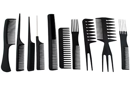 Profesjonalne grzebienie fryzjerskie - zestaw 10 sztuk
