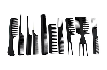 Profesjonalne grzebienie fryzjerskie - zestaw 10 sztuk