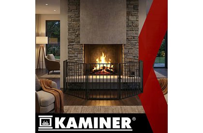 Bariera kominkowa przed kominkiem