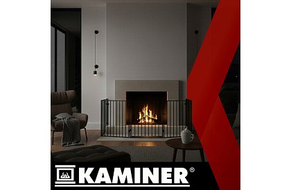 Bariera kominkowa przed kominkiem