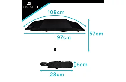 Duży składany wiatroodporny parasol Malatec – szybkie otwieranie