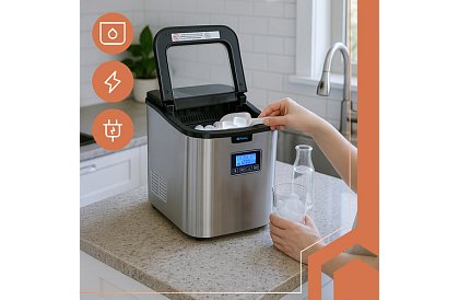 Producent kostek lodu – 3 rozmiary z wyświetlaczem LCD