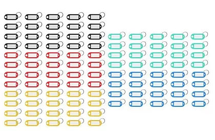 Breloczki do łatwej identyfikacji – 100 szt., kolorowe