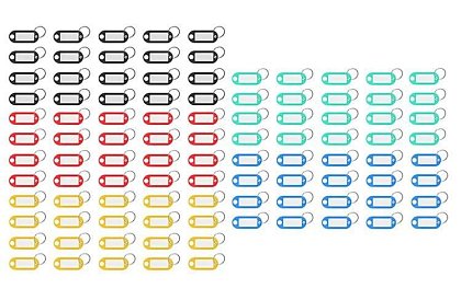 Breloczki do łatwej identyfikacji – 100 szt., kolorowe
