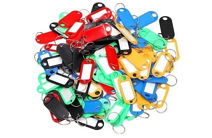 Breloczki do łatwej identyfikacji – 100 szt., kolorowe