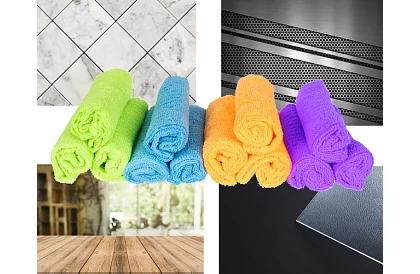 Ręczniki z mikrofibry - zestaw 12 sztuk.