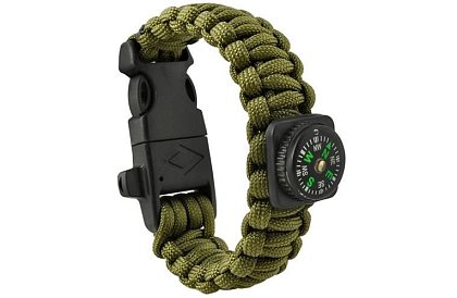 Bransoletka SURVIVAL 5w1 z akcesoriami - zielona