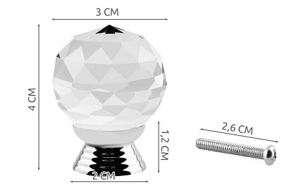 Elegancka gałka meblowa - kryształowa