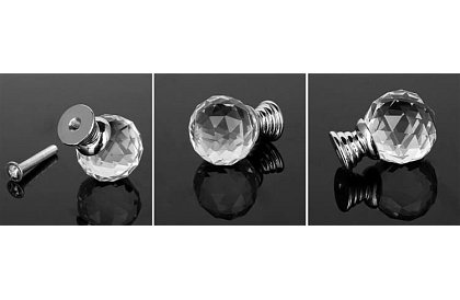 Elegancka gałka meblowa - kryształowa