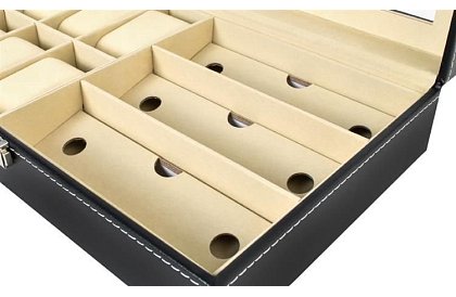 Organizator na zegarki i okulary – elegancka skrzynka na przechowywanie - Czarny