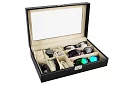 Organizator na zegarki i okulary – elegancka skrzynka na przechowywanie - Czarny