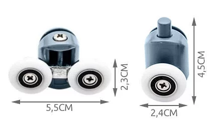 Kółka do drzwi przesuwnych kabin prysznicowych – 8 szt. KK9646