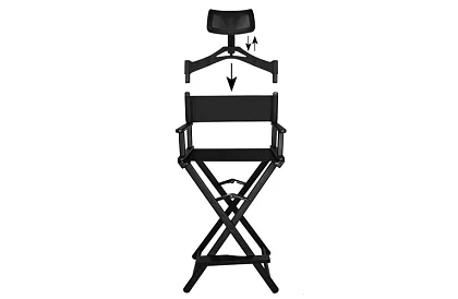 Aluminiowe krzesło kosmetyczne z podparciem na głowę