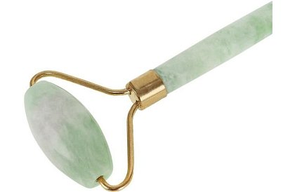 Jadeitowy wałek do masażu twarzy + płytka gua sha