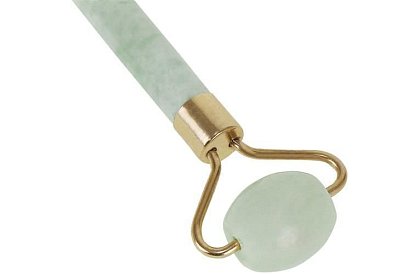 Jadeitowy wałek do masażu twarzy + płytka gua sha