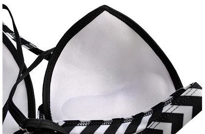 Kostium kąpielowy w kwiatowy wzór z wysokim stanem – rozmiar S