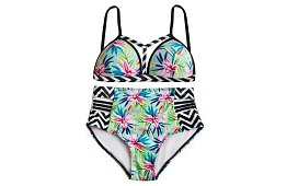 Kostium kąpielowy w kwiatowy wzór z wysokim stanem – rozmiar S