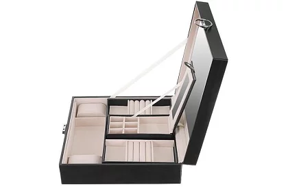 Skrzynka na biżuterię na klucz BEAUTYLUSHH – Czarna