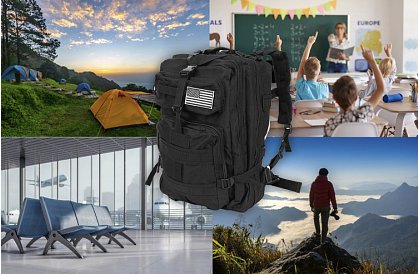 Taktyczny plecak wojskowy XL TRIZAND czarny – 35 l