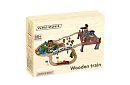 Drewniana kolejka z pociągiem na baterie – 88 elementów