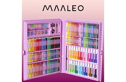 Zestaw malarski w walizce – 168 elementów, różowy
