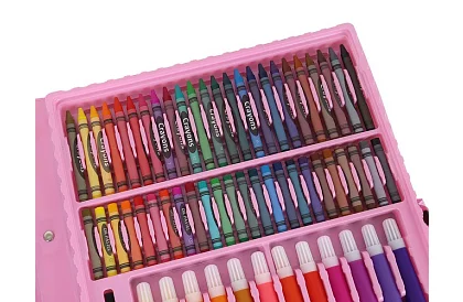 Zestaw malarski w walizce – 168 elementów, różowy