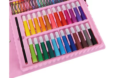 Zestaw malarski w walizce – 168 elementów, różowy
