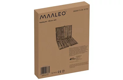 Zestaw malarski w walizce – 168 elementów, różowy