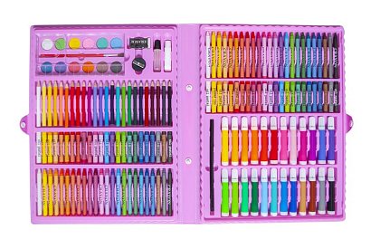 Zestaw malarski w walizce – 168 elementów, różowy