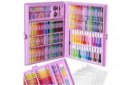 Zestaw malarski w walizce – 168 elementów, różowy