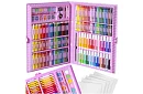 Zestaw malarski w walizce – 168 elementów, różowy