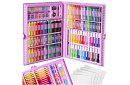 Zestaw malarski w walizce – 168 elementów, różowy