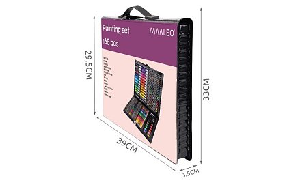 Zestaw malarski w walizce – 168 elementów, czarny