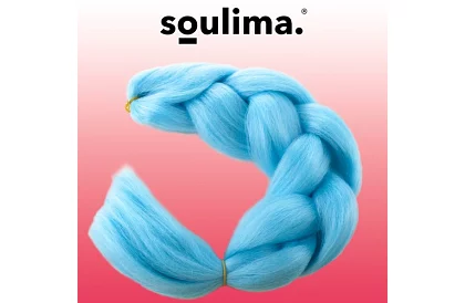 Syntetyczne ombre warkocze na włosy - niebieskie