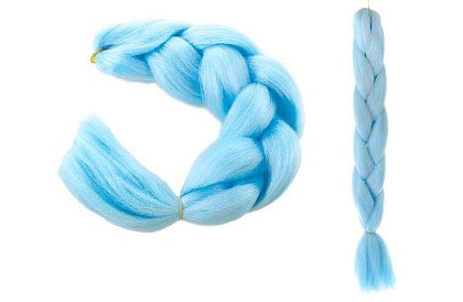 Syntetyczne ombre warkocze na włosy - niebieskie
