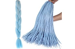 Syntetyczne ombre warkocze na włosy - niebieskie