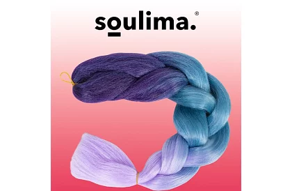 Syntetyczne ombre warkocze na włosy niebiesko-fioletowe