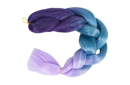 Syntetyczne ombre warkocze na włosy niebiesko-fioletowe