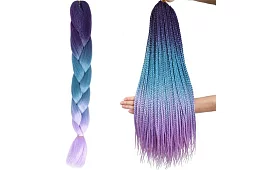 Syntetyczne ombre warkocze na włosy niebiesko-fioletowe