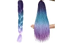 Syntetyczne ombre warkocze na włosy niebiesko-fioletowe